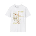 Faith Hope Love T-Shirt — Floral Cross Christian Tee